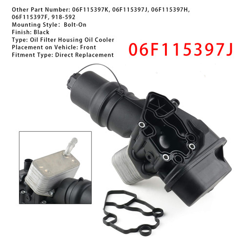 2005-2009 Audi A3 A4/ A4 quattro Engine Oil Cooler Oil Filter Assembly 06F115397J Generic