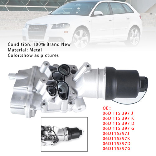 Engine Oil Cooler Oil Filter Assembly 06D115397K For VW Golf Jetta Audi A3 2.0T