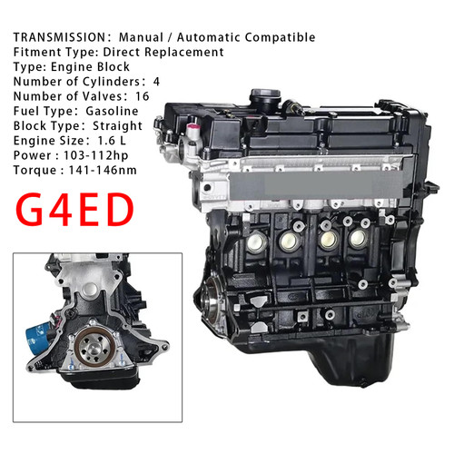 2000-2012 Hyundai Rio Cerato Accent Elantra Coupe Getz Matrix Engine Assembly 1.6L G4ED Generic