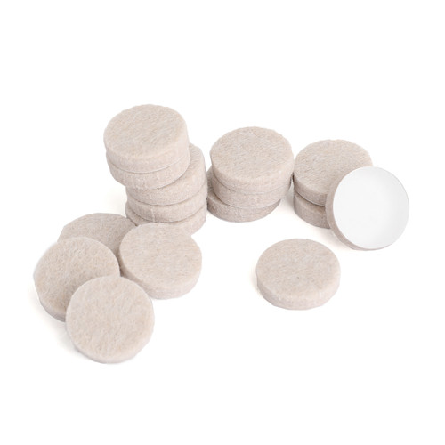 20mm STICK ON FURNITURE FELT PADS Anti-Skid Round Solid Oak Wood Floor Protector