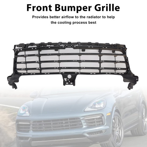 Black Front Bumper Grill Grille 9Y0807683POK1 Fit Porsche Cayenne 2019-2023