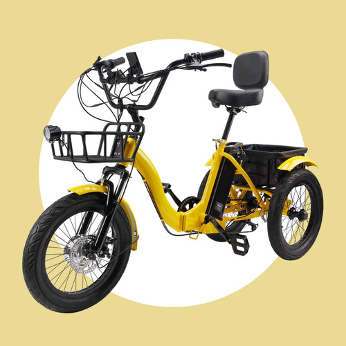 18" 48V 13AH 350W (peak 525W) Electric Trike Yellow Variable speed with IPX7 Display