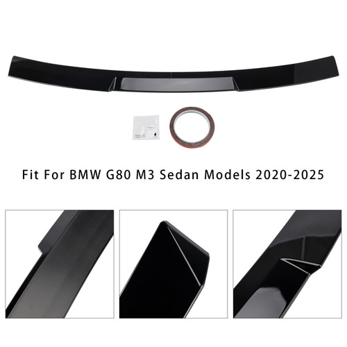 2020-2025 BMW G80 M3 Sedan Models Roof Spoiler Window Wing Gloss Black Generic