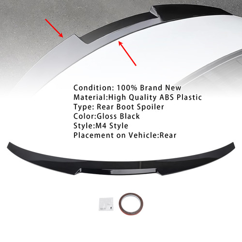 2019-2025 BMW G20 3 Series Sedan All Models Rear Boot Spoiler Gloss Black M4 Style Generic