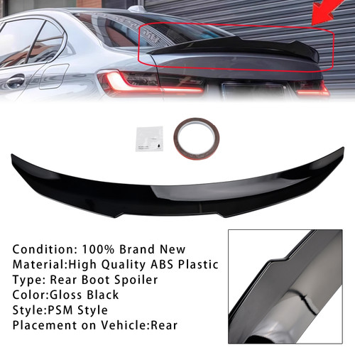2020-2025 BMW G80 M3 Sedan Models Rear Boot Spoiler Gloss Black PSM Style Generic