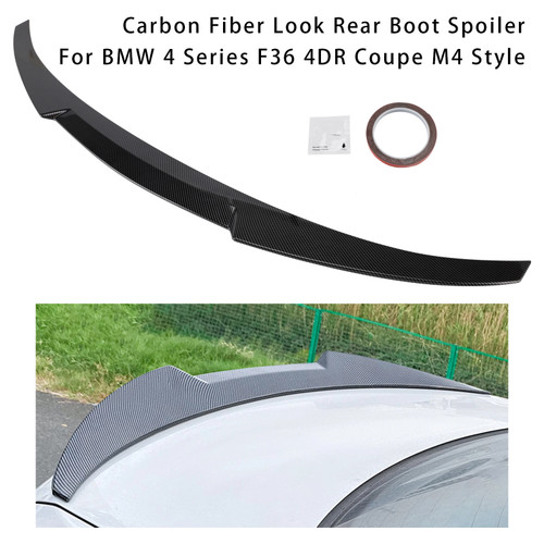 2014-2020 BMW F36 4 Series 4 Door Gran Coupe Models Rear Boot Spoiler Carbon Fiber Look M4 Style Generic