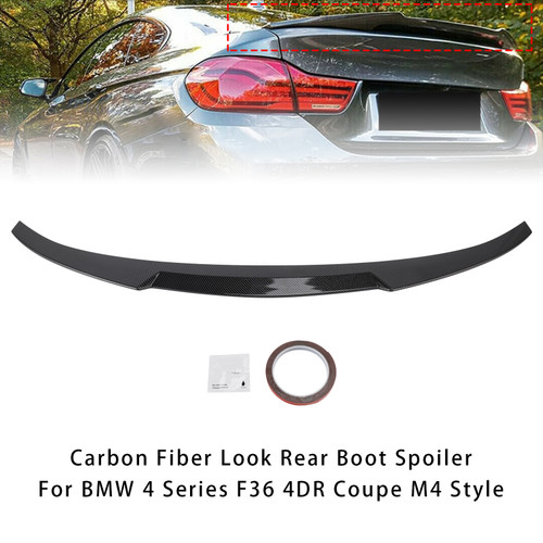 2014-2020 BMW F36 4 Series 4 Door Gran Coupe Models Rear Boot Spoiler Carbon Fiber Look M4 Style Generic