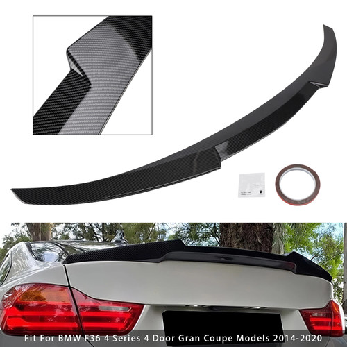 2014-2020 BMW F36 4 Series 4 Door Gran Coupe Models Rear Boot Spoiler Carbon Fiber Look M4 Style Generic