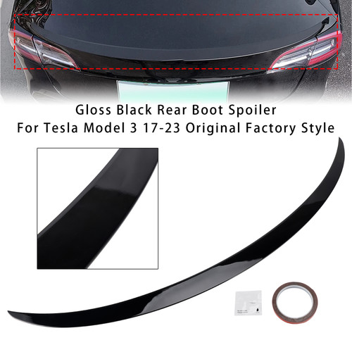 2017-2023 Tesla Model 3 Rear Boot Spoiler Gloss Black Generic