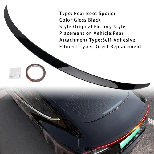 2017-2023 Tesla Model 3 Rear Boot Spoiler Gloss Black Generic