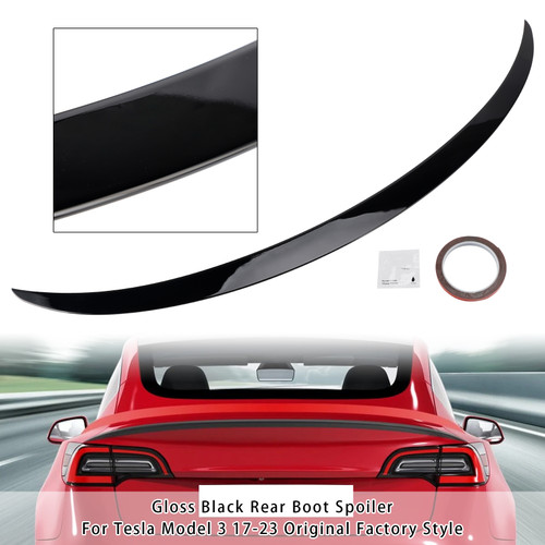 2017-2023 Tesla Model 3 Rear Boot Spoiler Gloss Black Generic