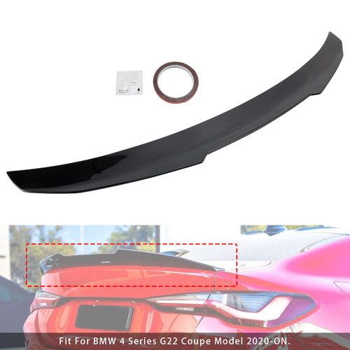 2020-ON BMW 4 Series G82 M4 Coupe Model Rear Boot Spoiler Gloss Black PMS Style Generic