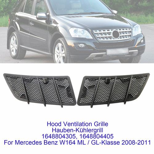 2008-2011 Mercedes Benz W164 ML/ GL-Klasse Left+Right Hood Radiator Grille 1648804305 1648804405 Generic