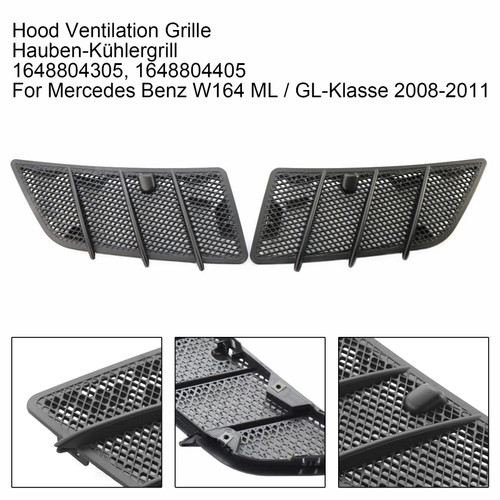 2008-2011 Mercedes Benz W164 ML/ GL-Klasse Left+Right Hood Radiator Grille 1648804305 1648804405 Generic