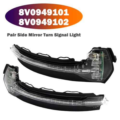 2012-2020 Audi A3 S3 RS3 8V Pair Side Mirror Turn Signal Light 8V0949101 8V0949102 Generic