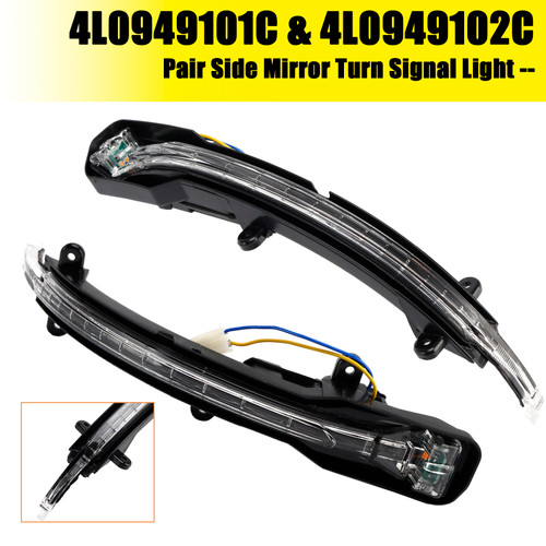 2007-2015 Audi Q7 MK1 Pair Side Mirror Turn Signal Light 4L0949101C 4L0949102C Generic