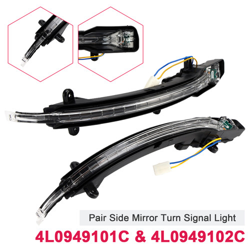 2007-2015 Audi Q7 MK1 Pair Side Mirror Turn Signal Light 4L0949101C 4L0949102C Generic