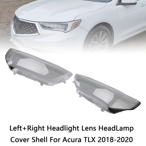 2018-2020 Acura TLX 2.4L 3.5L Left+Right Headlight Lens HeadLamp Cover Shell Clear Generic