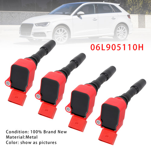 2013-2022 Audi A3 A4 A5 A6 4PCS Ignition Coil 06L905110H Generic