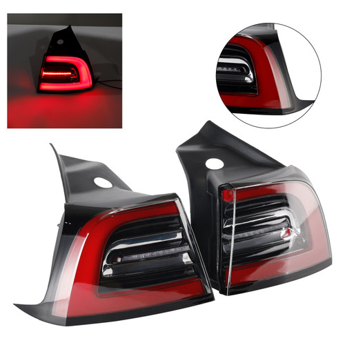 2020-2023 Tesla Model Y LED Tail Lamp Outer Rear Left+Right Tail Light 3 Pin 1077399-00 Generic