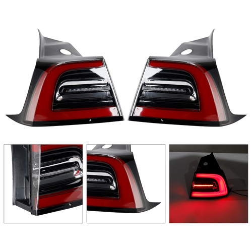 2020-2023 Tesla Model Y LED Tail Lamp Outer Rear Left+Right Tail Light 3 Pin 1077399-00 Generic