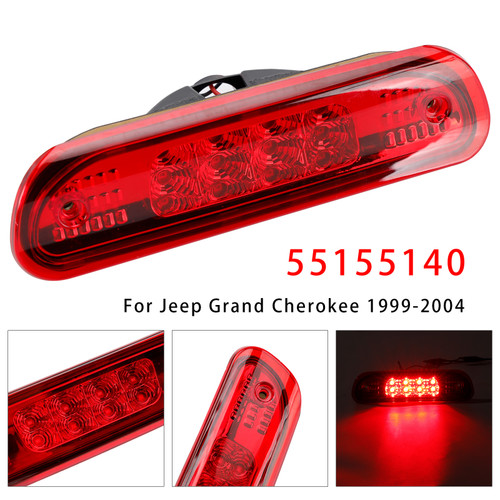 1999-2004 Jeep Grand Cherokee LED Third Brake Light Stop Lamp 55155140 Red Generic