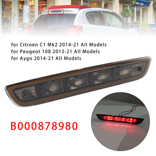 2014-2021 Citroen C1 Mk2 3RD Third Brake Light B000878980 Black Generic