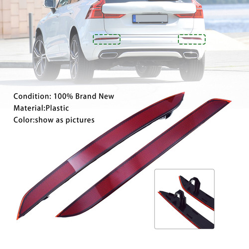 2018-2023 Volvo XC60 2Pcs Left&Right Side Rear Bumper Reflector 31656677 31656678 Generic