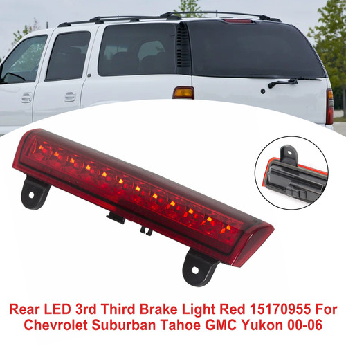 2000-2006 Chevrolet Suburban 1500/ 2500 Tahoe Rear LED 3rd Third Brake Light Red 15170955 Generic