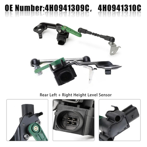 2012-2017 Audi A6 A8 Rear Left+Right Air Suspension Height Sensor 4H0941309C 4H0941310C Generic