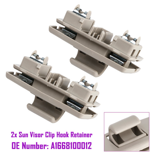 2012-2016 Mercedes Benz M-class 2x Gray Sun Visor Clip Hook Retainer A1668100012 Generic