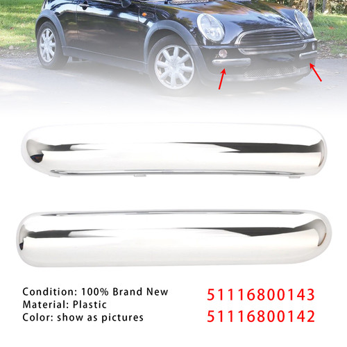 2001-2004 Mini Copper One Cabrio R50 Pair Front Bumper Chrome Trim 51116800143 51116800142 Generic