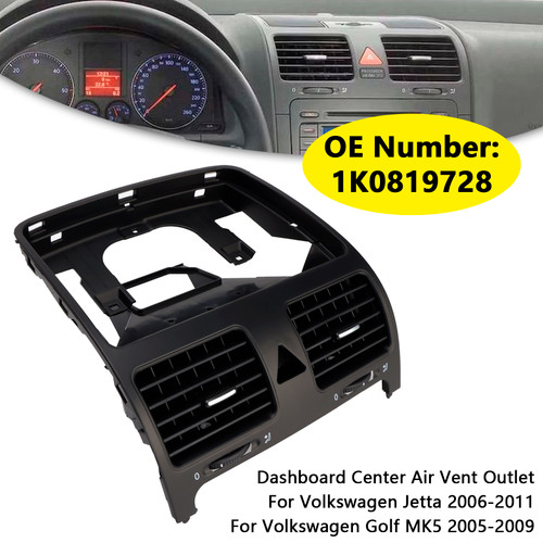 2006-2011 Volkswagen Jetta Dashboard Center Air Vent Outlet 1K0819728 Generic