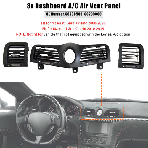 2008-2020 Maserati GranTurismo GranCabrio Dashboard A/C Air Vent Panel Grille 68238500 68233000 Generic