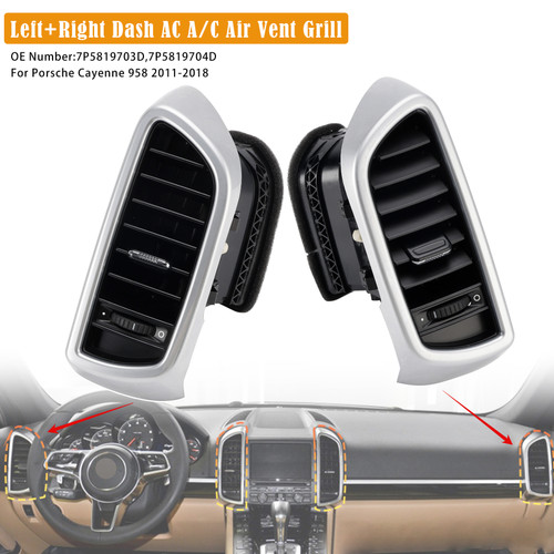 2011-2018 Porsche Cayenne 958 Left+Right Dash AC A/C Air Vent Grille 7P5819703D 7P5819704D Generic