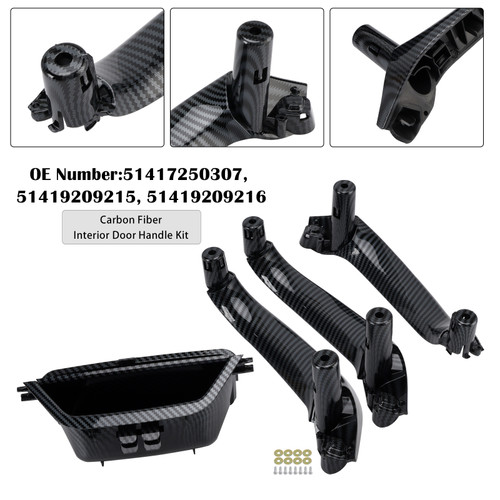 2010-2018 BMW X3 (F25) X4 (F26) Interior Door Handle Kit 51417250307 Carbon Fiber Generic