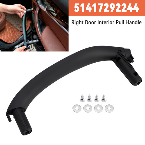 2014-2018 BMW X5 F15 Right Door Interior Pull Handle Inside Trim Black 51417292244 Generic