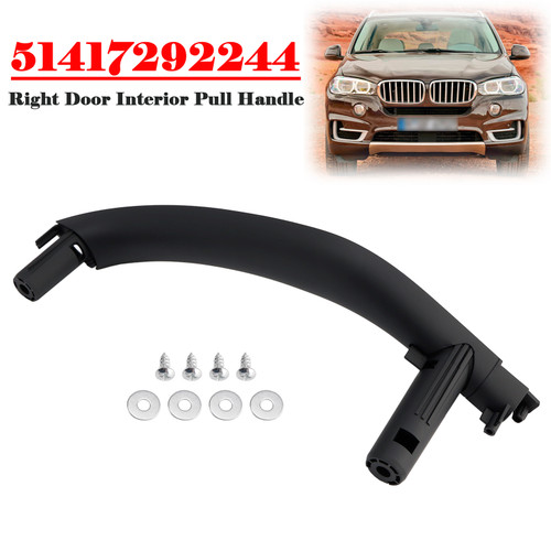 2014-2018 BMW X5 F15 Right Door Interior Pull Handle Inside Trim Black 51417292244 Generic