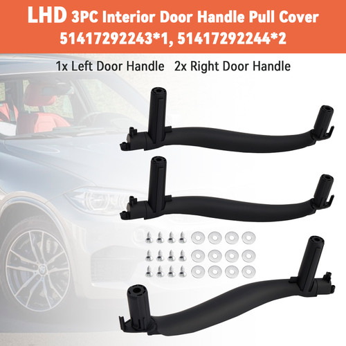 2015-2019 BMW X6 F16 LHD 3PC Interior Door Handle Pull Cover 51417292243 51417292244 Generic