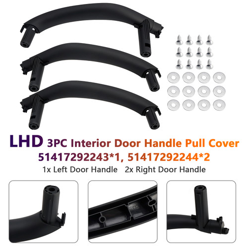 2015-2019 BMW X6 F16 LHD 3PC Interior Door Handle Pull Cover 51417292243 51417292244 Generic