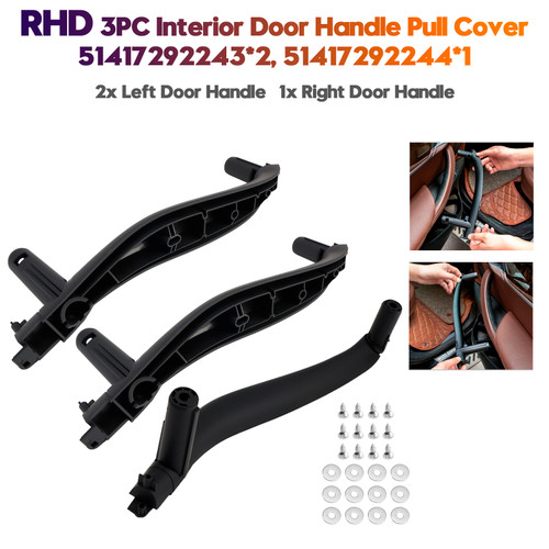 2014-2018 BMW X5 F15 RHD 3PC Interior Door Handle Pull Cover 51417292243 51417292244 Generic