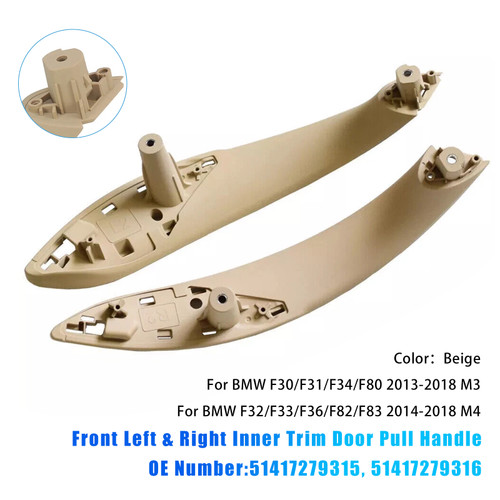 2013-2018 BMW F30/F31/F34/F80 Front Left & Right Inner Trim Door Pull Handle 51417279315 51417279316 Generic