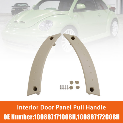 Pair Interior Door Panel Pull Handle Repair Kit Tan For VW Beetle 2000-2010