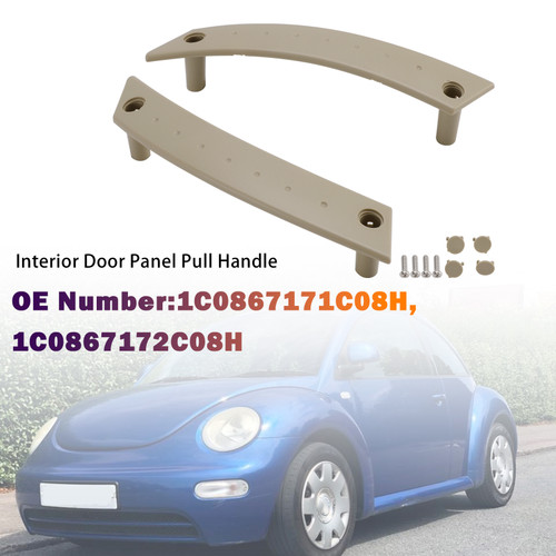Pair Interior Door Panel Pull Handle Repair Kit Tan For VW Beetle 2000-2010