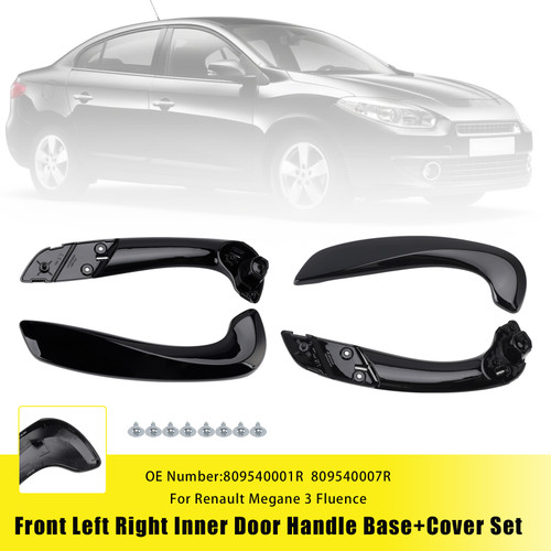 2008-2016 Renault Megane 3 Front Left+Right Side Inner Door Handle Base+Cover Set Generic