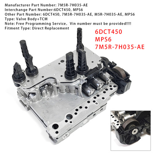 2007-2011 Ford Volvo Transmission Mechatronic Valve Body+TCM 6DCT450 MPS6 7M5R-7H035-AE Generic