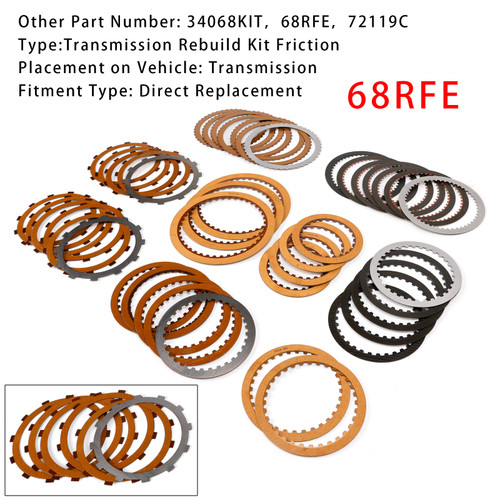 2007+ Dodge RAM 6.7L Diesel 68RFE Transmission Rebuild Kit Friction Set Generic