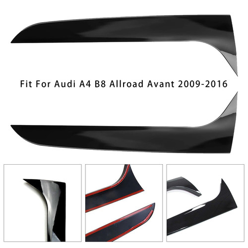 2009-2016 Audi A4 B8 Allroad Avant Pair Rear Window Side Wing Spoiler Gloss Black Generic