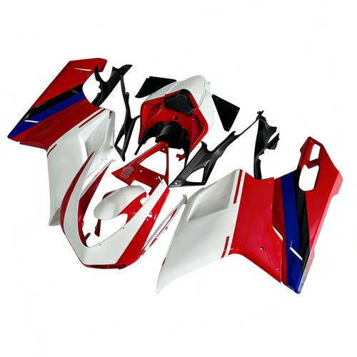 2007-2011 Ducati 1098 1198 848 Amotopart Fairings White & Red Xerox Racing Customs Fairing