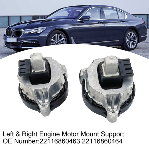 2018-2019 BMW 5 Series Left & Right Engine Motor Mount Support 22116860463 22116860464 Generic